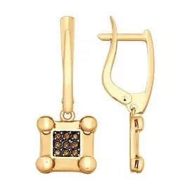 Серьги с английским замком из золота 027918