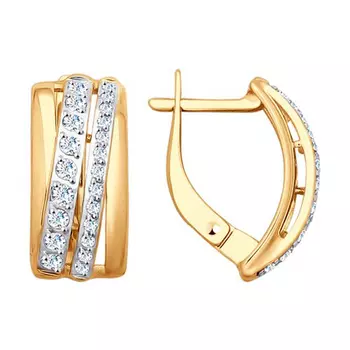 Серьги с английским замком из золота 027927