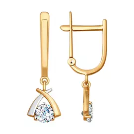 Серьги с английским замком из золота 027958