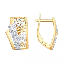 Серьги с английским замком из золота 027968