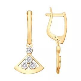 Серьги с английским замком из золота 027972