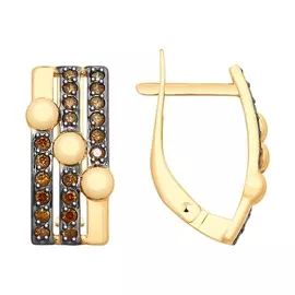 Серьги с английским замком из золота 027979