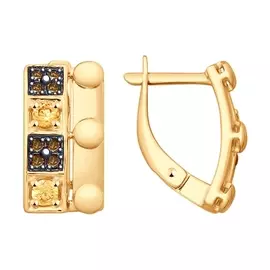 Серьги с английским замком из золота 027981