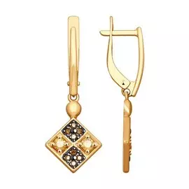 Серьги с английским замком из золота 027986