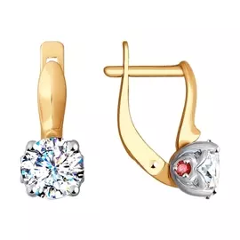 Серьги с английским замком из золота 027989