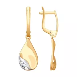 Серьги с английским замком из золота 027992