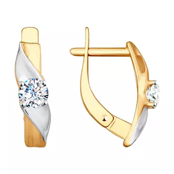 Серьги с английским замком из золота 028025