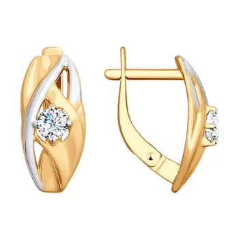 Серьги с английским замком из золота 028035