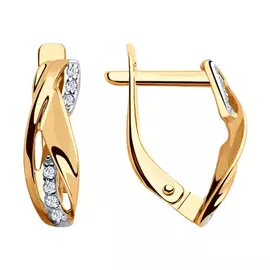 Серьги с английским замком из золота 028110