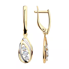 Серьги с английским замком из золота 028121