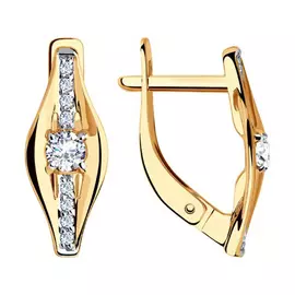 Серьги с английским замком из золота 028135