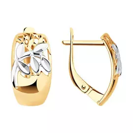 Серьги с английским замком из золота 028149