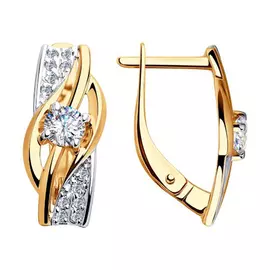 Серьги с английским замком из золота 028158