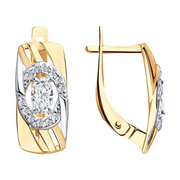 Серьги с английским замком из золота 028174