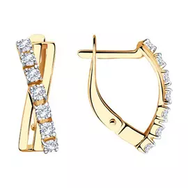 Серьги с английским замком из золота 028189