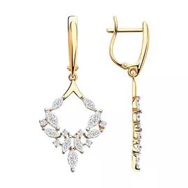 Серьги с английским замком из золота 028193