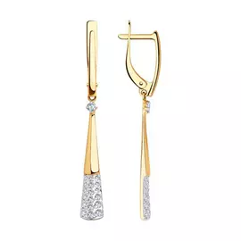 Серьги с английским замком из золота 028235