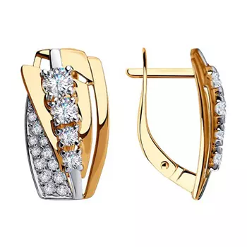 Серьги с английским замком из золота 028284