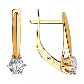 Серьги с английским замком из золота 028317