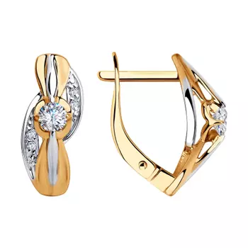 Серьги с английским замком из золота 028348