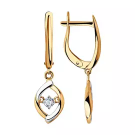 Серьги с английским замком из золота 028350