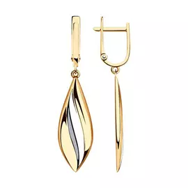 Серьги с английским замком из золота 028374