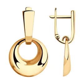 Серьги с английским замком из золота 028394