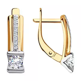 Серьги с английским замком из золота 028404