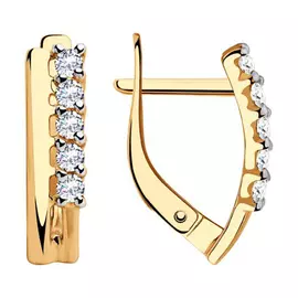 Серьги с английским замком из золота 028406