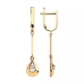 Серьги с английским замком из золота 028417