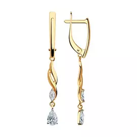 Серьги с английским замком из золота 028433