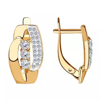 Серьги с английским замком из золота 028462