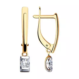 Серьги с английским замком из золота 028470