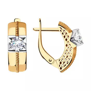 Серьги с английским замком из золота 028472