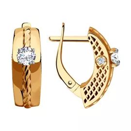 Серьги с английским замком из золота 028479