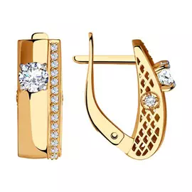 Серьги с английским замком из золота 028483