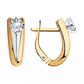 Серьги с английским замком из золота 028484