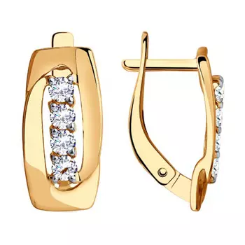 Серьги с английским замком из золота 028489