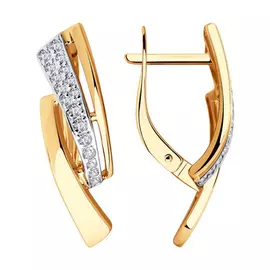 Серьги с английским замком из золота 028514