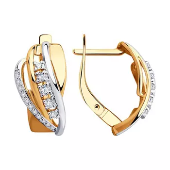 Серьги с английским замком из золота 028515