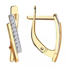 Серьги с английским замком из золота 028524