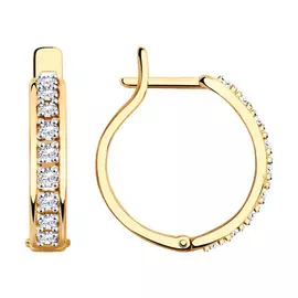 Серьги с английским замком из золота 028541