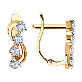 Серьги с английским замком из золота 028542