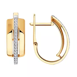 Серьги с английским замком из золота 028543