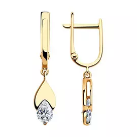 Серьги с английским замком из золота 028547