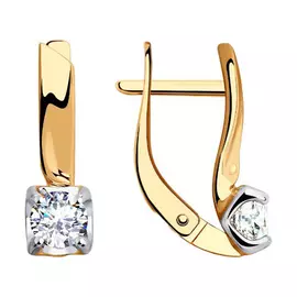 Серьги с английским замком из золота 028564