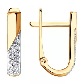 Серьги с английским замком из золота 028573