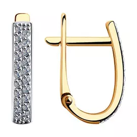 Серьги с английским замком из золота 028585