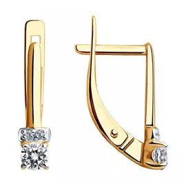 Серьги с английским замком из золота 028592