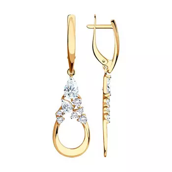 Серьги с английским замком из золота 028602